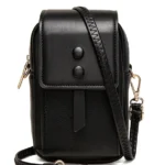 Women's New Fashion Mini Long PU Wallet Multi-Pocket Customized Messenger Bag Perfect Handbag and Shoulder Bag Gift - Black