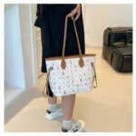 Lady's Large Capacity Cartoon Print Woman's Tote Bags Women's Handbag with Wallet for Summer Shopping - Camel
