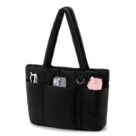 Hot Sale Puffer Tote Bag Quilted Puffy Handbag Lightweight Winter Down Cotton Padded Shoulder Bag Large Capacity Puffer Bag - 12.6 19.3, 2