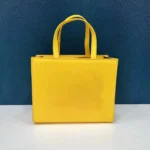 European and American Trendy Women's Tote Bag Custom logo Outdoor Shopping Working PU Handbag - Yellow, customization